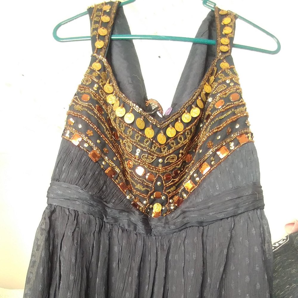 Free People Navy Blue Coin Dress